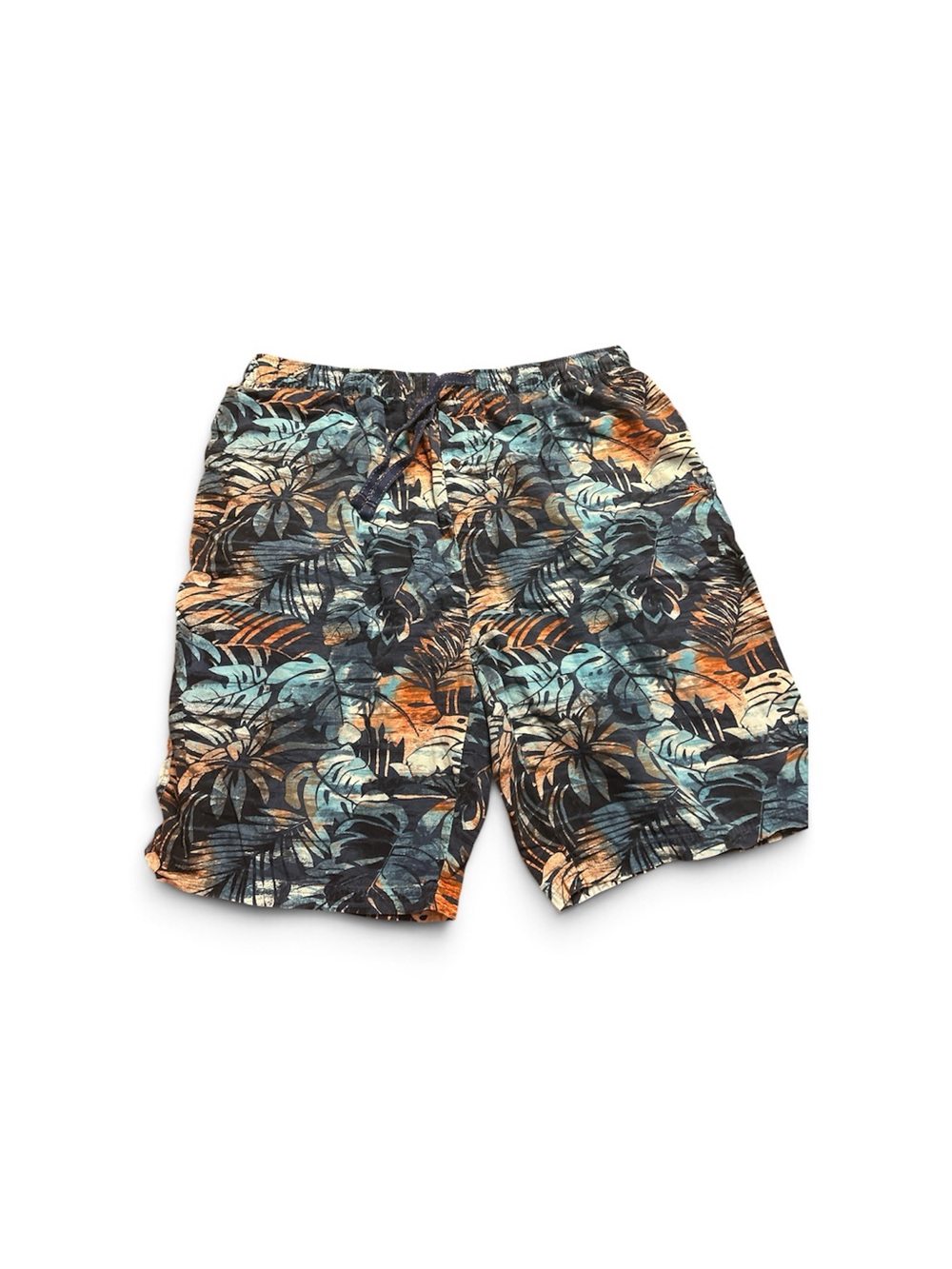 Tropical Print Shorts in Teal & Orange